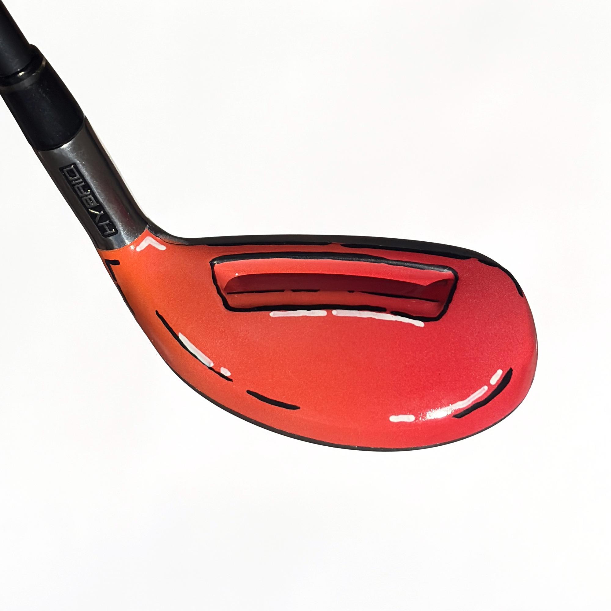 Custom painted hybrid with a cel-shaded red to orange finish.